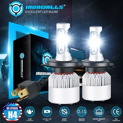 3-sides 9003 H4 LED Headlight Bulbs Kit 1000000LM Hi/Lo Beam Super Bright White • $22.99