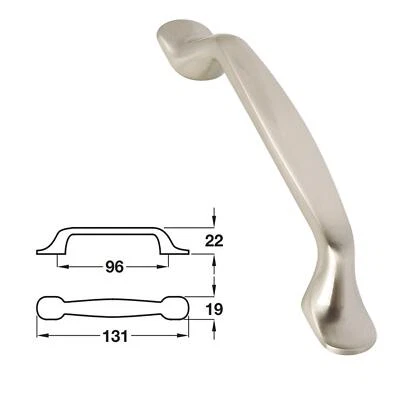 Pull Push Door Handle Aluminum Steel Effect Kitchen Cupboard Cabinet Drawer  • £1.69