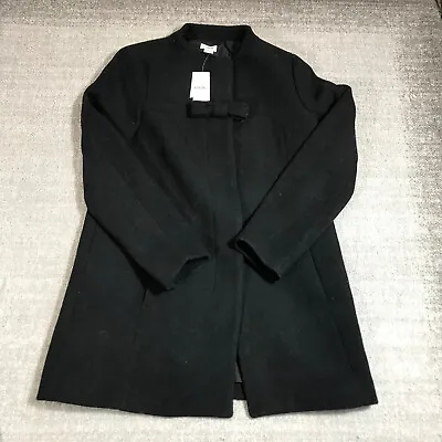 New J Crew Jacket Womens 6 Wool Bow Coat Peacoat Overcoat Black Casual • $69.99