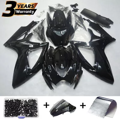 Gloss Black Fairing Kit For  GSXR600/750 2006 2007 ABS Injection Bodywork • $381.29