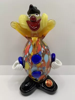 6  Vintage Colorful Murano Italian Art Glass Clown Figurine Multi-Colored • $28