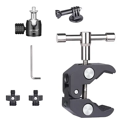 Super Clamp With Ballhead Camera Clamp Mount With Adapter For Gopro • $24.20