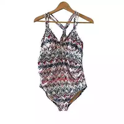 Isabel Maternity Sz S One Piece Swimsuit Colorful Snake Reptile Beach Vacation • $20