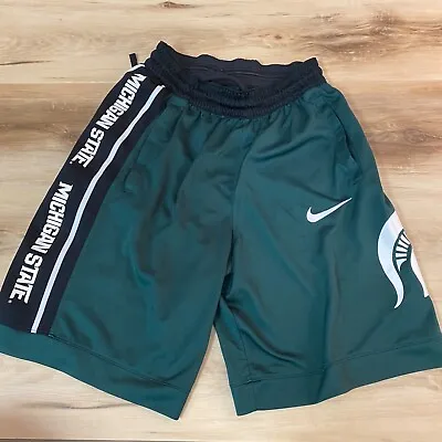 Michigan State Spartans Shorts Mens Small Nike Dri Fit MSU NCAA Zip Pocket • $28.88