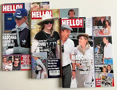 MADONNA HELLO MAGAZINE (set Of 3) 2004 2005 & 2006 UK EDITIONS 16 PAGES PHOTOS • $12.57