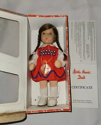  Vintage Kathe Kruse Doll Ursula 10  Original Box & COA Dark Skin Brown Hair • $135.06