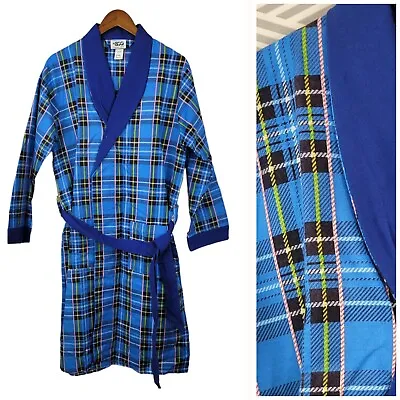 Vintage NEW Tartan Scotch Plaid Flannel Men’s Robe Size Medium Smoking Jacket • $33.99