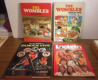 4 T.V. Annuals The Wombles 1975/6 (2) E.Blyton’s Famous Five 1978 Look-In 1977 • £14.99