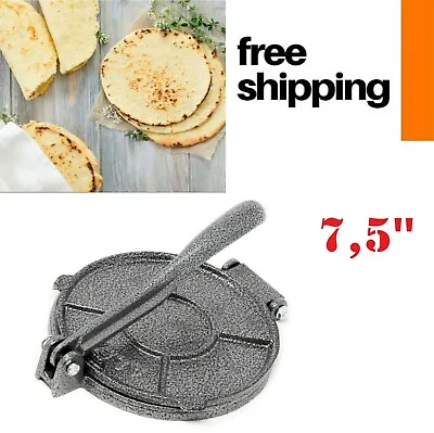 $25.99 • Buy Homemade Tortilla Press Flatbread Pita Bread Maker Manual Round Metal Mexican 