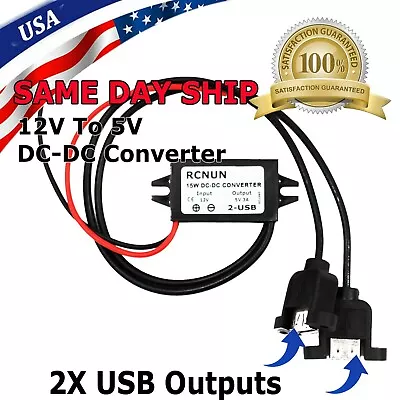 $7.99 • Buy Waterproof DC-DC Converter 12V Step Down To 5V Power Supply Module 3A 15W 2 USB