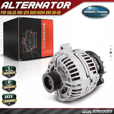  Alternator For Volvo S60 V70 2001-2004 S80 1999-2002 120A CCW 6 Groove Pulley • $121.99