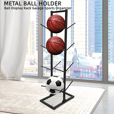 Ball Rack Basketball Soccer Football Storager Rack Floor Stand Organizer Iron • $84.55