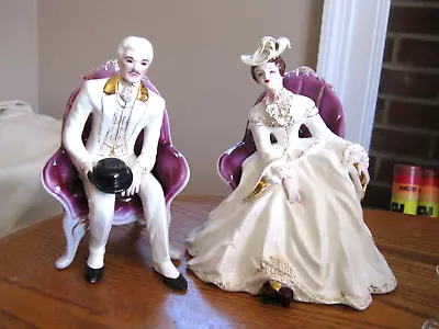 Florence Ceramics California Set Of 2 Mary & Edward Sitting In A Chair Figurines • $239.99