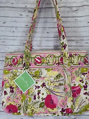 Vera Bradley Toggle Tote Bag Purse Make Me Blush Pink White Green Gray Floral • $29.99
