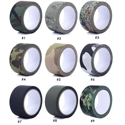 Camouflage Tape Fabric Camo Tape Wrap Hunting Stalking Sniper Tape  5cmx5m • £9.10