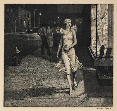 Martin Lewis - Night In New York (1926) Signed - 17  X 22  Fine Art Print • $79.99