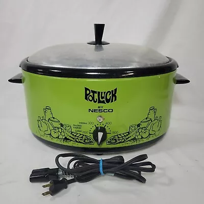 Vintage  Potluck  By Nesco Slow Cooker Avocado Green Tested Working • $44.95