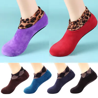 Men Winter Warm Home Soft Fleece Thick Bed Sock Non Slip Slipper Floor Sock Gift • $5.69