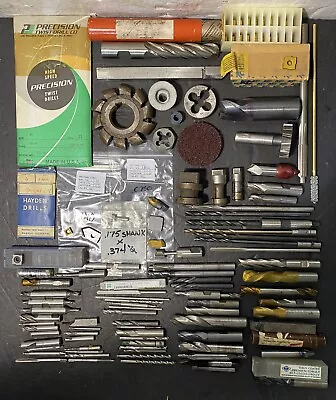 Lot Of Machinist Lathe Tools HSS Taps Drills Carbide End Mills Cutters Metal • $10.50