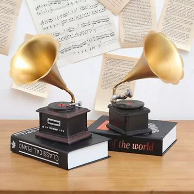 Gramophone Resin Retro Industrial Phonograph Shabby Chic Radio Ornament • $28.67