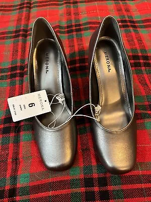 Ladies Merona Addie 6 Gray Pewter Dress Shoes NWT Flex Outsoles Cushioned Insole • $9.95