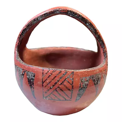 Vintage Native American Maricopa Pima Tribe  Pottery Basket Bowl 5” H 5” W AZ • $220