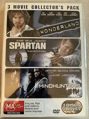 DVD: Wonderland + Spartan + Mindhunters - Val Kilmer 3 Movie Collectors Pack • $18.78