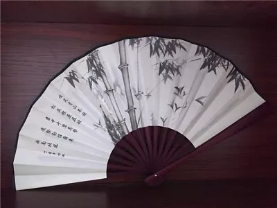 £6.99 • Buy Chinese Japanese Oriental Water Paint Bamboo Sandalwood Wooden Paper Hand Fan
