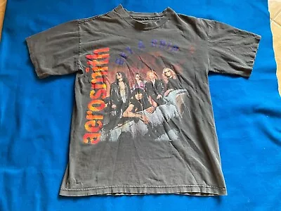 Vintage 1994 AEROSMITH Get A Grip Concert Tour Shirt Tee 1990s Black Medium • $35