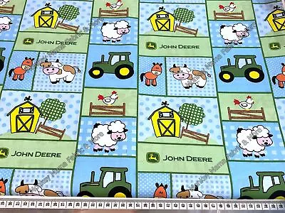JD13 John Deere Baby Barn Yard Patch Woven Cotton • $11.55