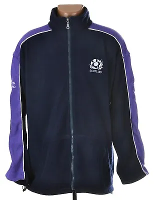 Scotland 1990's Rugby Union Fleece Jacket Jersey Cotton Oxford Size L • £161.99