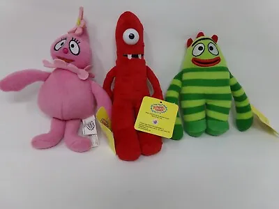 NWT-Nanco Lot/3 Yo Gabba Gabba Plush-7  Green Brobee; 9  Pink Foofa; 9  Red Muno • $59.99