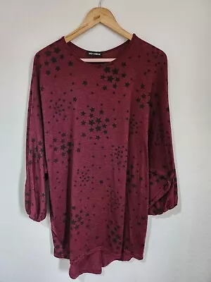 QED LONDON Red Top 3/4 Sleeve Size 18 20 22 • £2.99