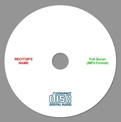 Full Quran Audio CD Recitation MP3 Format -  CHOICE OF OVER 30 RECITORS!!! • £2.95