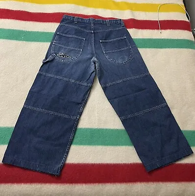 Vintage 90s Lee Pipes 11” Opening Wide Leg Jeans Size 38x28 JNCO RAVE Skate RARE • $562.02