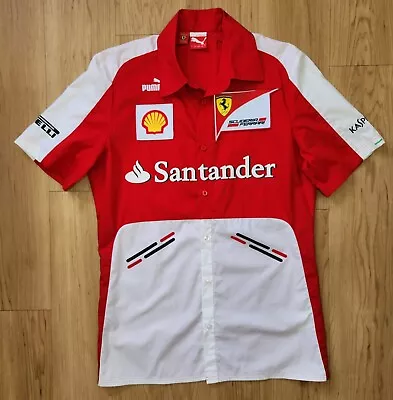 Scuderia Ferrari Santander Puma F1 Formula 1 Button Down Team Crew Shirt Sz S • $39.99