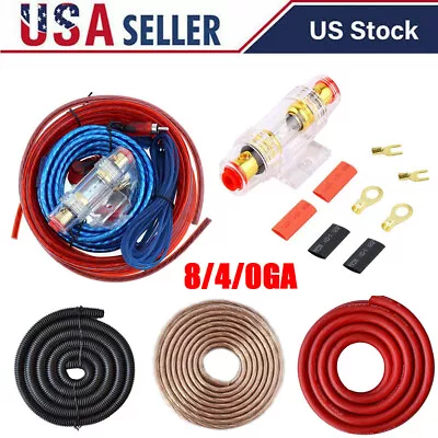 0/4/8 GA Car Amplifier Wiring Kit Power Cable Amp Speaker Wire Audio Subwoofer • $11.99