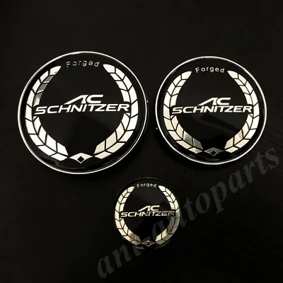 3pcs AC Schnitzer  Hood Trunk Steering Wheel Center Cap Emblem Badge Decal • £12.67