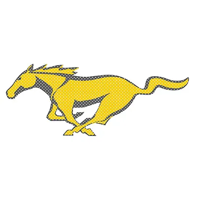 Ford Mustang Pony Yellow12  3M Perforated Unobstructed View Window Graphic Decal • $35.39