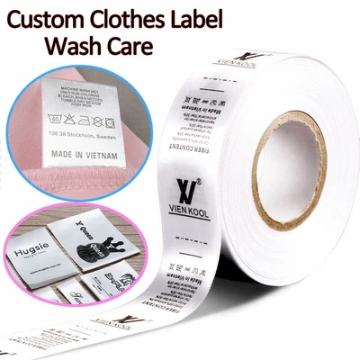 $12.99 • Buy Custom Clothes Labels Satin Ribbon Handmade Name Brand Logo Wash Care Tag 120pcs