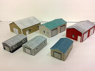 Z Scale Shed Buildings(6) - Farm / Mechanical / Maintenance Sheds Cardstock Kit • $9.29