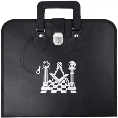 Masonic Regalia MM/WM And Provincial Apron Case Printed Pavement Pillars Logo  • $75.99