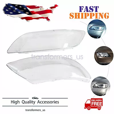 Left+Right Headlight Lens Plastic Cover Shell 4L0941029/30 For Audi Q7 2006-2015 • $44.09