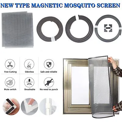 Magnetic Window Insect Screen Mesh Net Fly Mosquito Bug Netting Moth Cover UK • £10.59