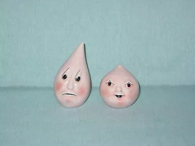 Vintage Pink Drip & Drop Salt & Pepper Shakers No Stoppers • $9.99