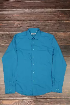 ZILLI Slim FIt Blue Long Sleeve Button Down Shirt Size L • $60