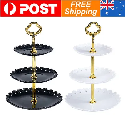 3 Tier Cake Cupcake Plate Gold Stand Rack Fittings Handle Rod Wedding Party • $16.69