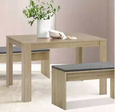 $128.95 • Buy 120CM Dining Table 4 Seater Wooden Kitchen Tables Oak Cafe Restaurant Bench