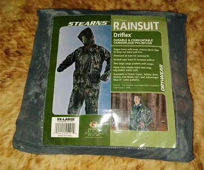 Stearns Rain Suit Dri Flex PVC Nylon Rain Suit Camo Size Is 3X Large New In Pack • $39.95