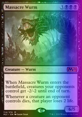 MTG Magic The Gathering Massacre Wurm (114p/142) Core Set 2021 Promos LP FOIL • $6.95